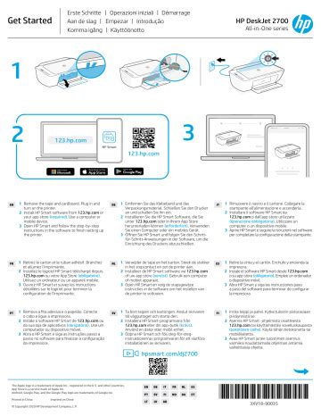 HP DeskJet 2700 All-in-One Printer series Guida d'installazione | Manualzz