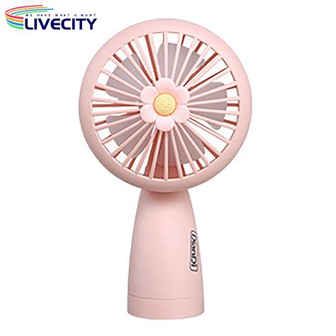 In Cute Piggy Mini Cosmetic Fan LED Mirror Light Pig Cartoon Handheld ...