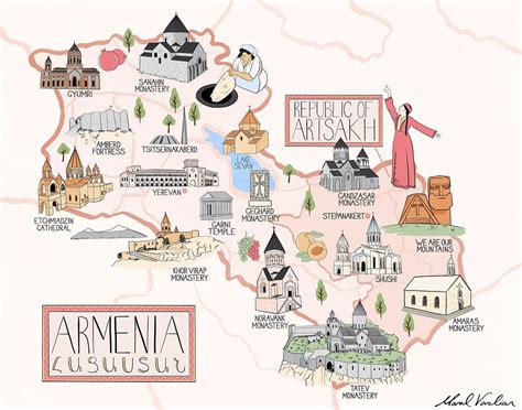 Armenia & Artsakh Illustrated Map created by me! : r/armenia