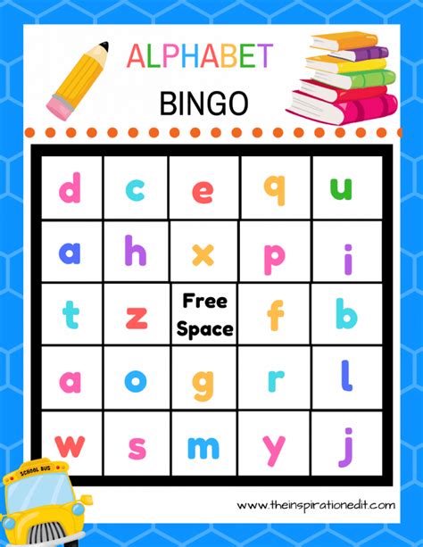 Free Alphabet Bingo Printable For Kids · The Inspiration Edit