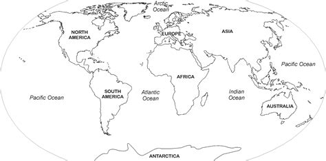 Free Printable Blank Outline Map of World [PNG & PDF]