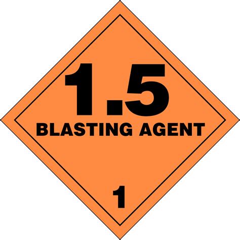 Class 1 – Explosives – Placards and Labels according 49 CFR 173.2 ...