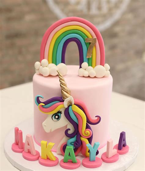 Unicorn And Rainbow 7TH Birthday Cake