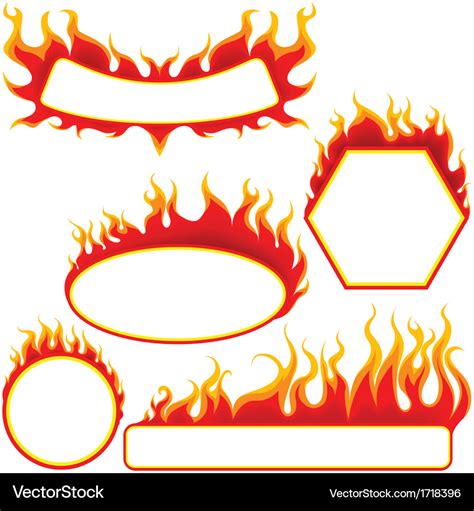 Fire banners set Royalty Free Vector Image - VectorStock