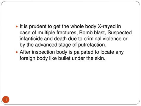 Procedure of autopsy