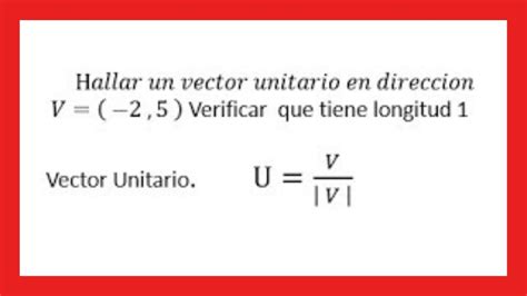 CALCULAR VECTOR UNITARIO - YouTube