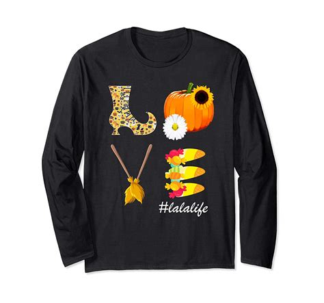 Love Lala Life Sunflower Pumpkin Halloween Lalalife T Shirt | Jznovelty