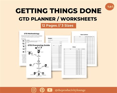 Getting Things Done (GTD) Printable Planner System - The Productivity ...