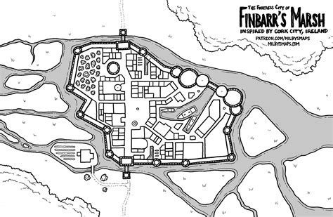 The Fortress City of Finbarr’s Marsh – Overview Map – Milby's Maps