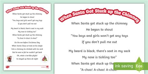 When Santa Got Stuck Up the Chimney Song Lyrics - Twinkl