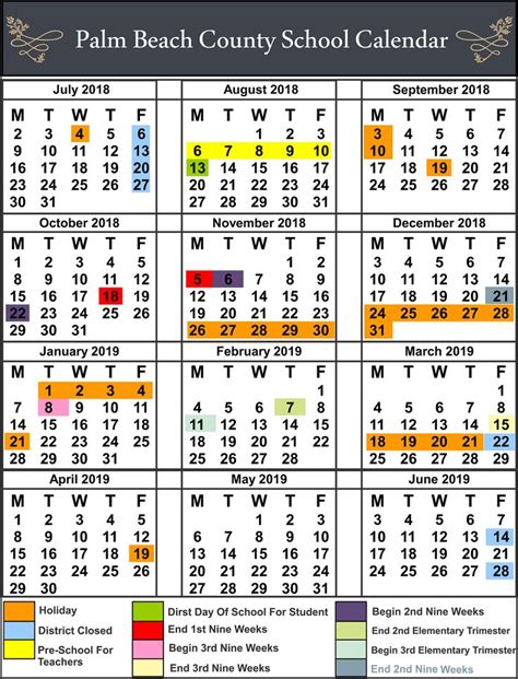 Palm Beach County School Calendar - You Calendars | School calendar ...