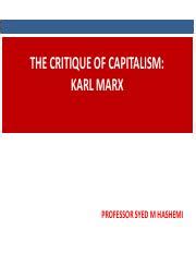 Karl Marx The Critique of Capitalism.pdf - THE CRITIQUE OF CAPITALISM ...