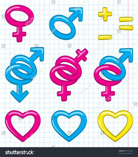 Cartoon Gender Symbols Collection Stock Vector (Royalty Free) 87153247 ...