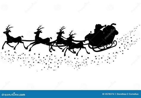 Santas sleigh silhouette stock illustration. Illustration of advent ...