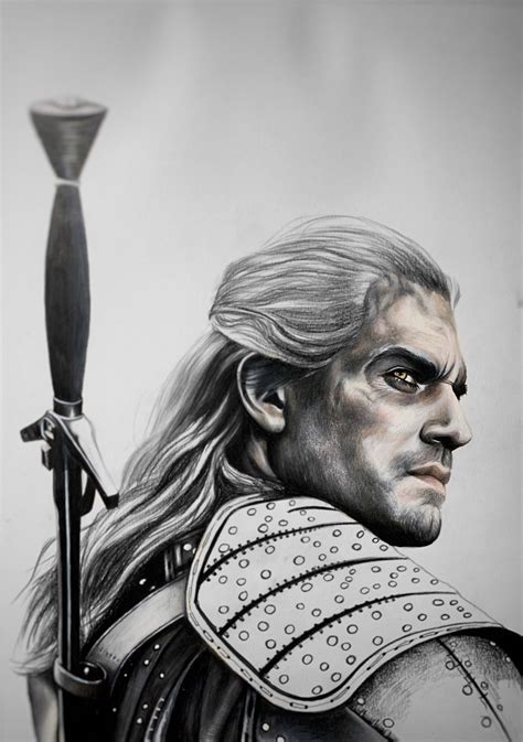 Geralt of Rivia/The Witcher/Limited Edition/Hand Drawing by Wil Shrike ...