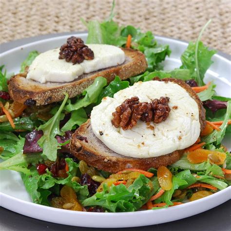 Warm Goat Cheese Crostini Salad Recipe | Gourmet Food World