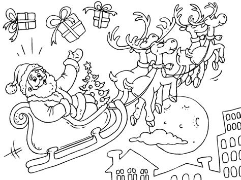 Santa in his Sleigh coloring page - Coloring Pages 4 U