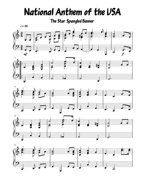 National Anthem Sheet music for Piano (Solo) | Musescore.com