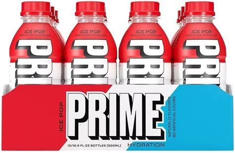 Prime Hydration Sugar-Free Drink, Ice Pop Flavor with Electrolytes ...