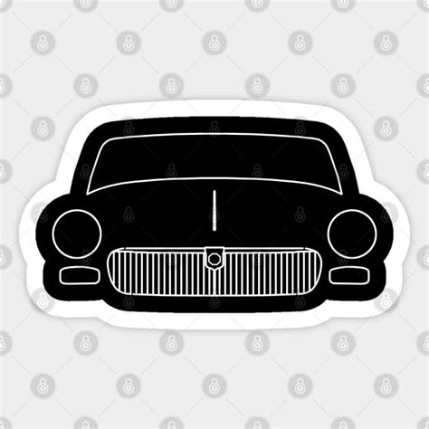 MG Midget classic sports car outline graphic (white) - Classic Car ...