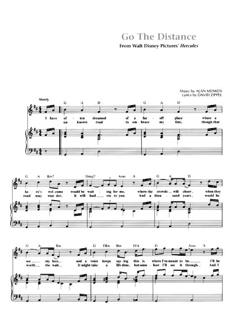 I CAN GO THE DISTANCE Piano Sheet music | Easy Sheet Music