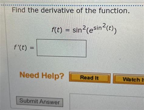 Solved Find the derivative of the function. | Chegg.com