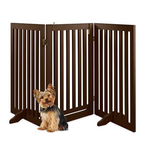 Adjustable Wooden Pet Gate with Walk Through Door - Espresso in Nepal ...