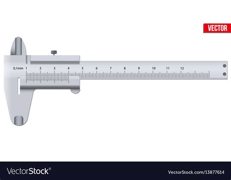 Vernier caliper and scale Royalty Free Vector Image