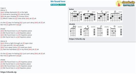 Chord: We found love - tab, song lyric, sheet, guitar, ukulele | chords.vip