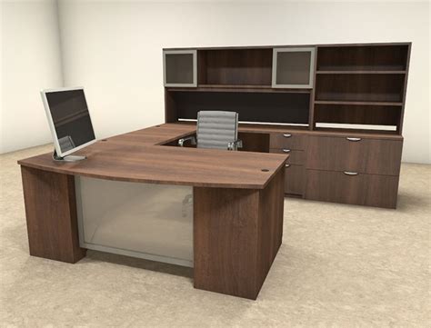 6pc U Shaped Modern Contemporary Executive Office Desk Set, #OF-CON-U39 ...