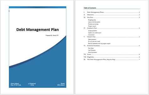 Debt Management Plan Template - Word Templates for Free Download