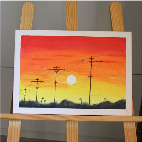 Calming Sunset Home Decorative Painting (10 x 14 Acrylic on Canvas ...