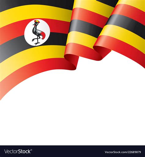 Uganda flag on a white Royalty Free Vector Image