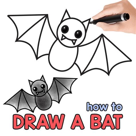 How to Draw a Bat – Step by Step Bat Drawing Tutorial - Mobitool