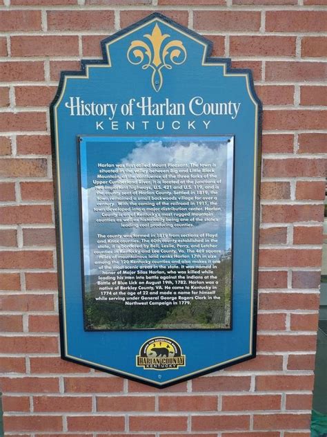 History of Harlan County Kentucky Historical Marker