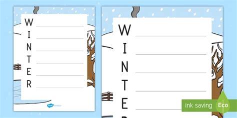 Winter Template Acrostic Poem (teacher made) - Twinkl