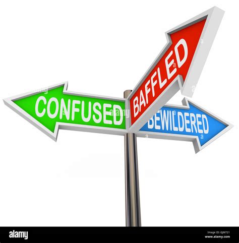 Confused, Baffled, Bewildered - Arrow Signs Stock Photo - Alamy