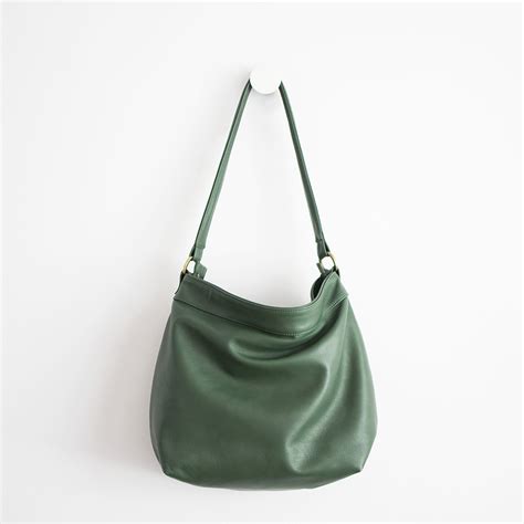 Green Leather Hobo Bag - Slouchy Leather Purse For Women | Laroll Bags