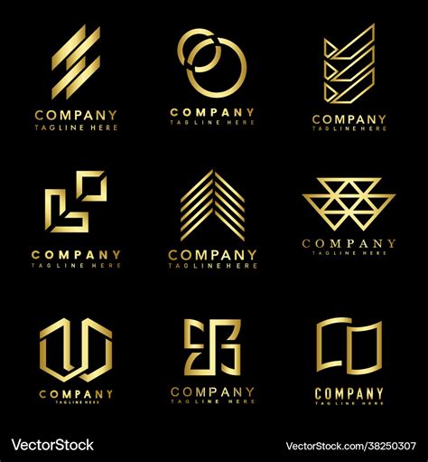 Set company logo design ideas Royalty Free Vector Image