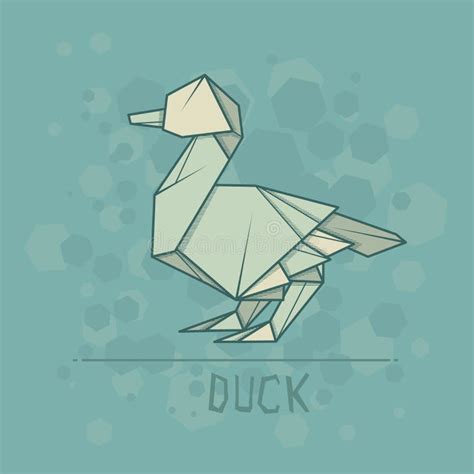 Paper Cut Duck Shape 3D Origami. Trendy Concept Design. Vector ...