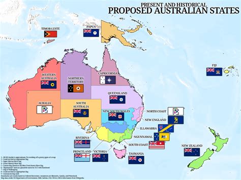 Map of Proposed Australian States, 1900(ish) - Present : r/australia