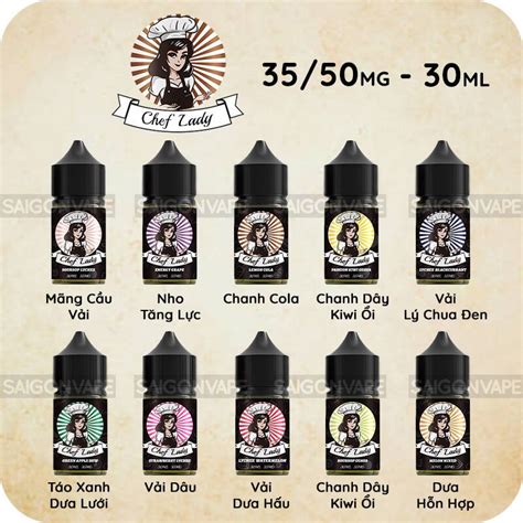 Chef Lady Lychee Watermelon Salt 30ml Tinh Dầu Vape Chính Hãng