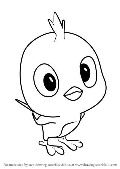 How to Draw Baby Red Bird from Mickey Mouse Clubhouse (Mickey Mouse ...