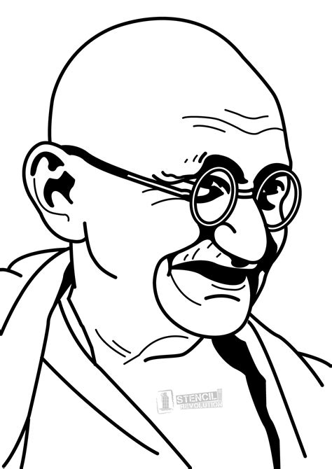 Gandhi Sketch Outline at PaintingValley.com | Explore collection of ...