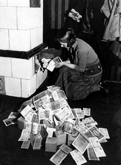 Burning money during the inflation crisis in Germany. Year 1920. (paper ...