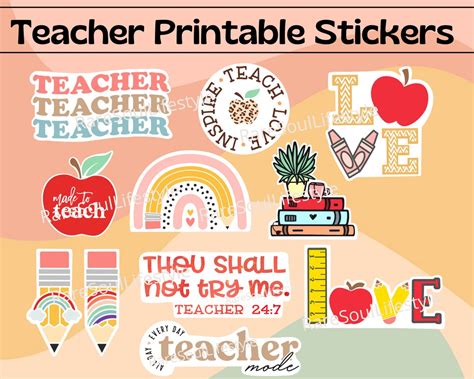 Teacher Printable Stickers Cute Teacher Stickers Future Teacher ...