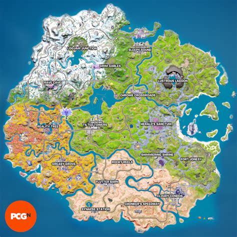 Fortnite Chapter 1 Map With Names