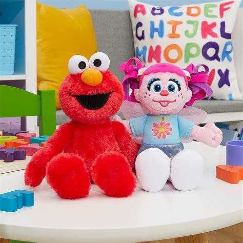 Sesame Street Friends Elmo and Abby Cadabby 8-inch 2-Piece Sustainable ...