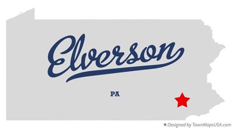 Map of Elverson, PA, Pennsylvania