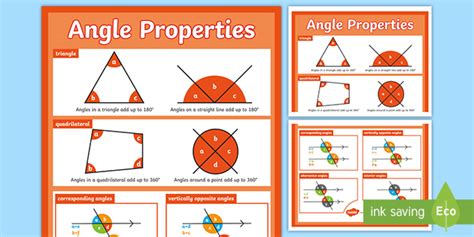 Properties of Angles Large Poster (teacher made)